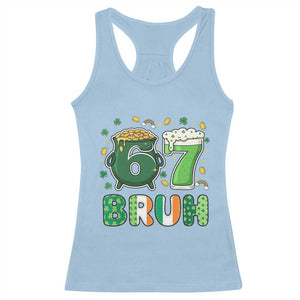 Funny St Patricks Day Six Seven Meme Racerback Tank Top Irish American Gift TS12 Light Blue Print Your Wear