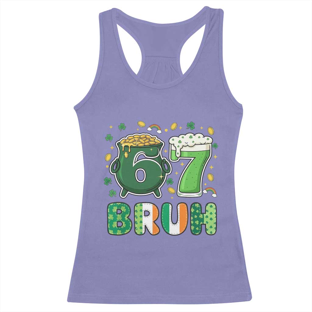 Funny St Patricks Day Six Seven Meme Racerback Tank Top Irish American Gift TS12 Violet Print Your Wear