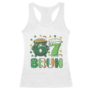 Funny St Patricks Day Six Seven Meme Racerback Tank Top Irish American Gift TS12 White Print Your Wear