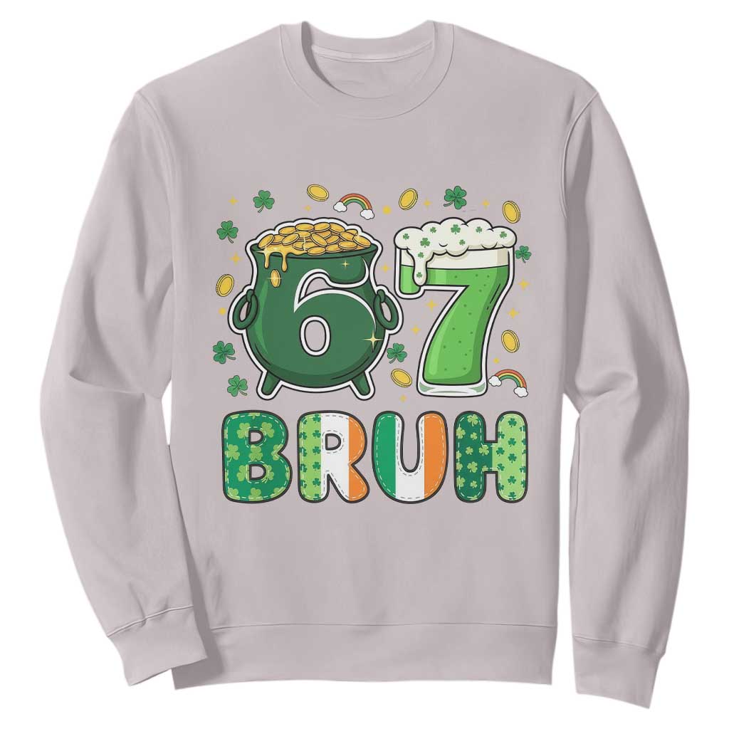 Funny St Patricks Day Six Seven Meme Sweatshirt Irish American Gift TS12 Ice Gray Print Your Wear