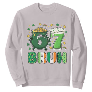 Funny St Patricks Day Six Seven Meme Sweatshirt Irish American Gift TS12 Ice Gray Print Your Wear
