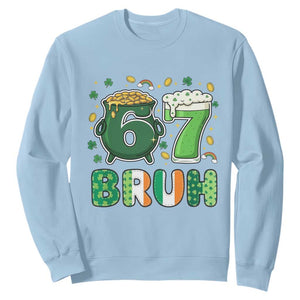 Funny St Patricks Day Six Seven Meme Sweatshirt Irish American Gift TS12 Light Blue Print Your Wear