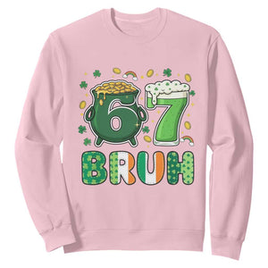 Funny St Patricks Day Six Seven Meme Sweatshirt Irish American Gift TS12 Light Pink Print Your Wear