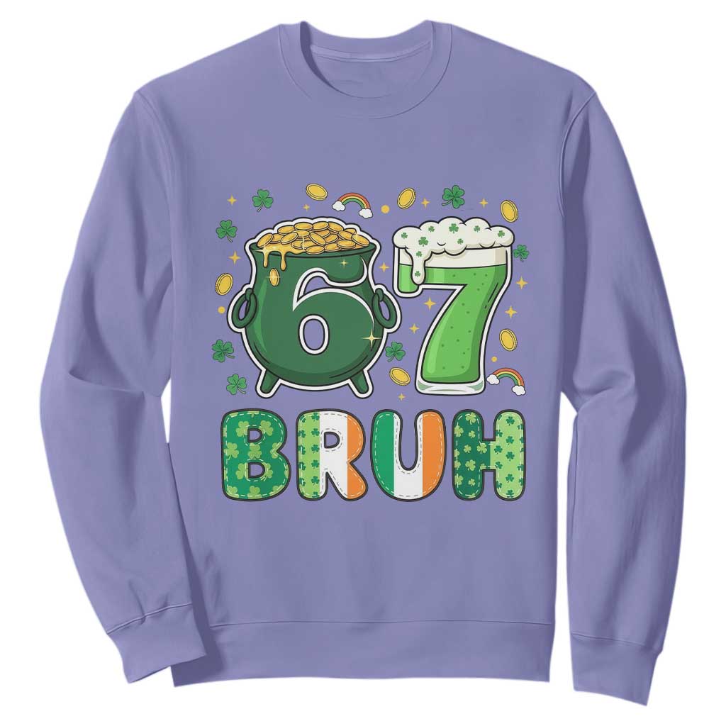 Funny St Patricks Day Six Seven Meme Sweatshirt Irish American Gift TS12 Violet Print Your Wear