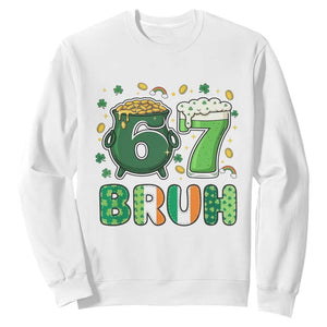 Funny St Patricks Day Six Seven Meme Sweatshirt Irish American Gift TS12 White Print Your Wear