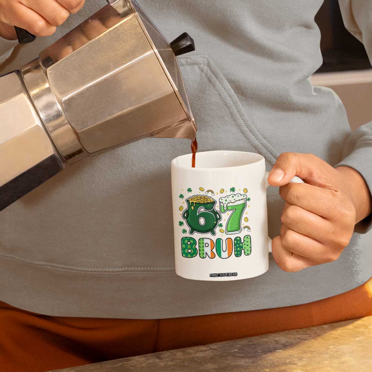 Funny St Patricks Day Six Seven Meme Coffee Mug Irish American Gift TS12 Print Your Wear