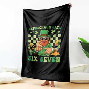 Funny Leprechaun Says Six Seven Throw Blanket St Patricks Day TS12 Print Your Wear