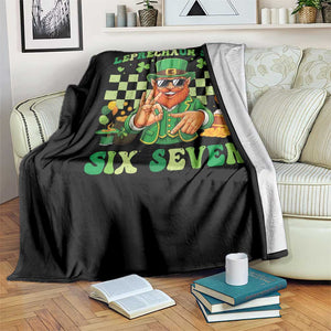 Funny Leprechaun Says Six Seven Throw Blanket St Patricks Day TS12 Print Your Wear