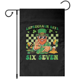 Funny Leprechaun Says Six Seven Garden Flag St Patricks Day TS12 Black Print Your Wear