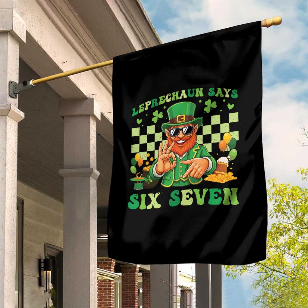 Funny Leprechaun Says Six Seven Garden Flag St Patricks Day TS12 Print Your Wear