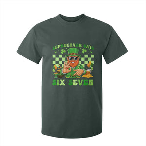 Funny Leprechaun Says Six Seven T Shirt For Kid St Patricks Day TS12 Dark Forest Green Print Your Wear