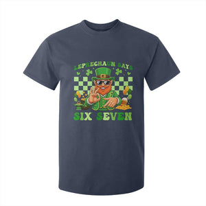 Funny Leprechaun Says Six Seven T Shirt For Kid St Patricks Day TS12 Navy Print Your Wear
