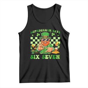 Funny Leprechaun Says Six Seven Tank Top St Patricks Day TS12 Black Print Your Wear