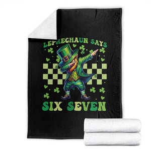Leprechaun Six Seven Meme Throw Blanket Funny St Patricks Day Gift TS12 Black Print Your Wear