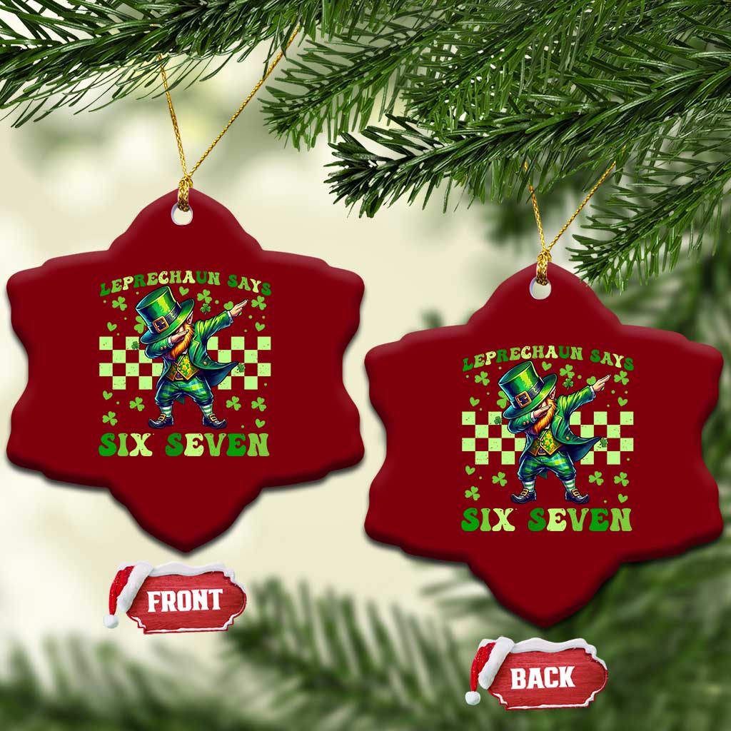 Leprechaun Six Seven Meme Ceramic Ornament Funny St Patricks Day Gift TS12 Print Your Wear
