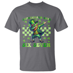 Leprechaun Six Seven Meme T Shirt Funny St Patricks Day Gift TS12 Charcoal Print Your Wear