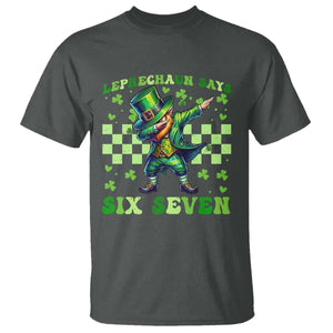 Leprechaun Six Seven Meme T Shirt Funny St Patricks Day Gift TS12 Dark Heather Print Your Wear