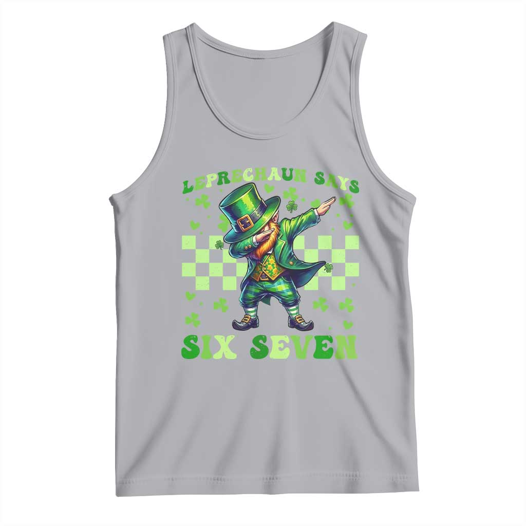 Leprechaun Six Seven Meme Tank Top Funny St Patricks Day Gift TS12 Athletic Heather Print Your Wear