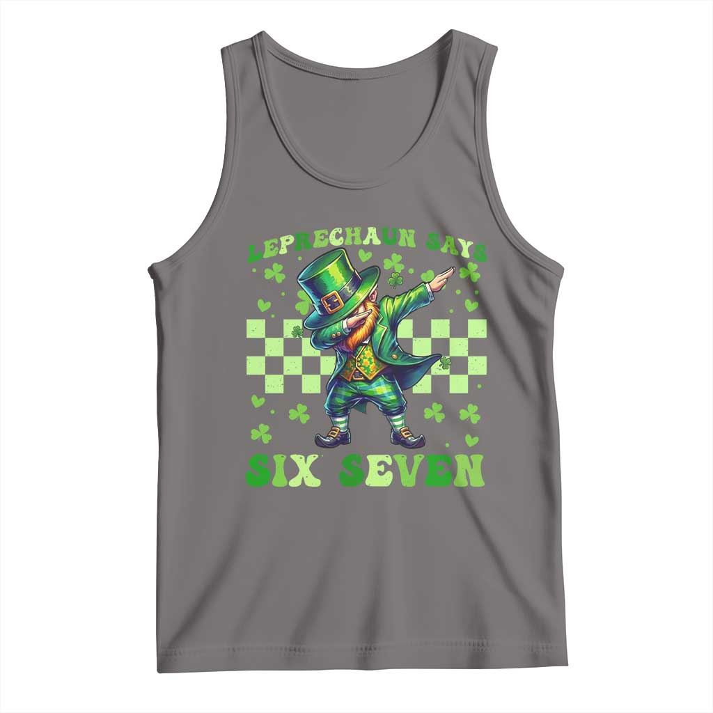Leprechaun Six Seven Meme Tank Top Funny St Patricks Day Gift TS12 Deep Heather Print Your Wear