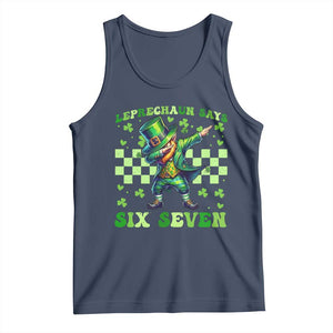 Leprechaun Six Seven Meme Tank Top Funny St Patricks Day Gift TS12 Navy Print Your Wear