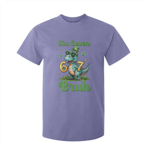 Funny Dinosaur Says Six Seven T Shirt For Kid St Patricks Day TS12 Violet Print Your Wear