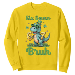 Funny Dinosaur Says Six Seven Sweatshirt St Patricks Day TS12 Daisy Print Your Wear