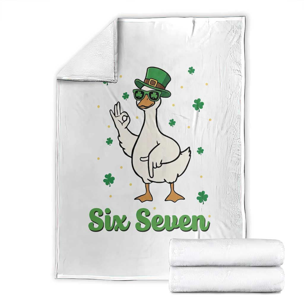 Lucky Goose Six Seven Meme Throw Blanket St Patricks Day TS12 White Print Your Wear