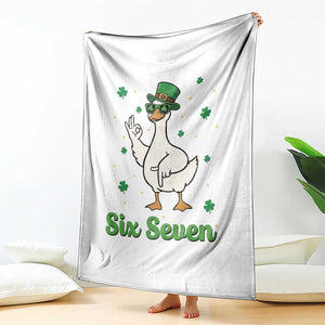 Lucky Goose Six Seven Meme Throw Blanket St Patricks Day TS12 Print Your Wear