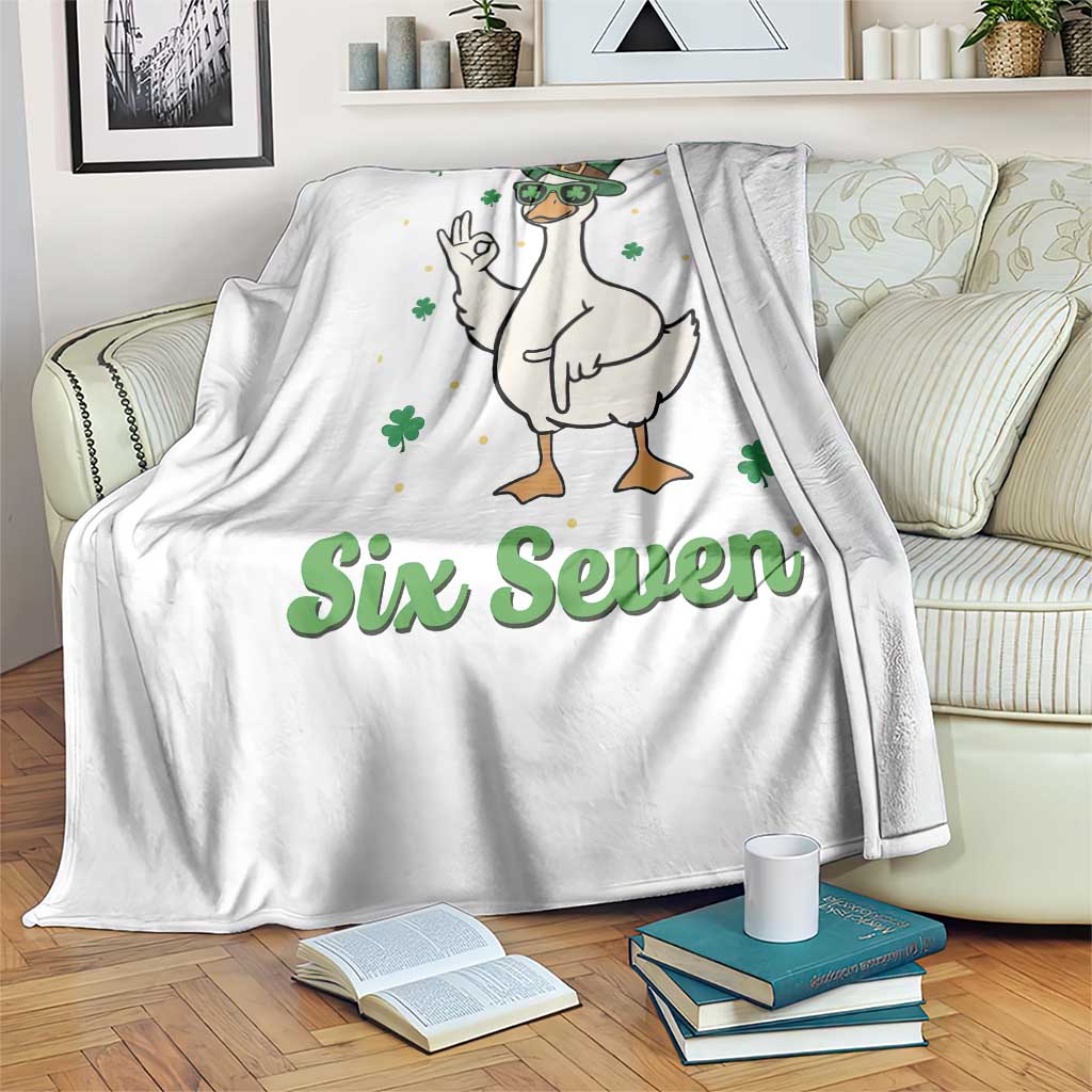 Lucky Goose Six Seven Meme Throw Blanket St Patricks Day TS12 Print Your Wear