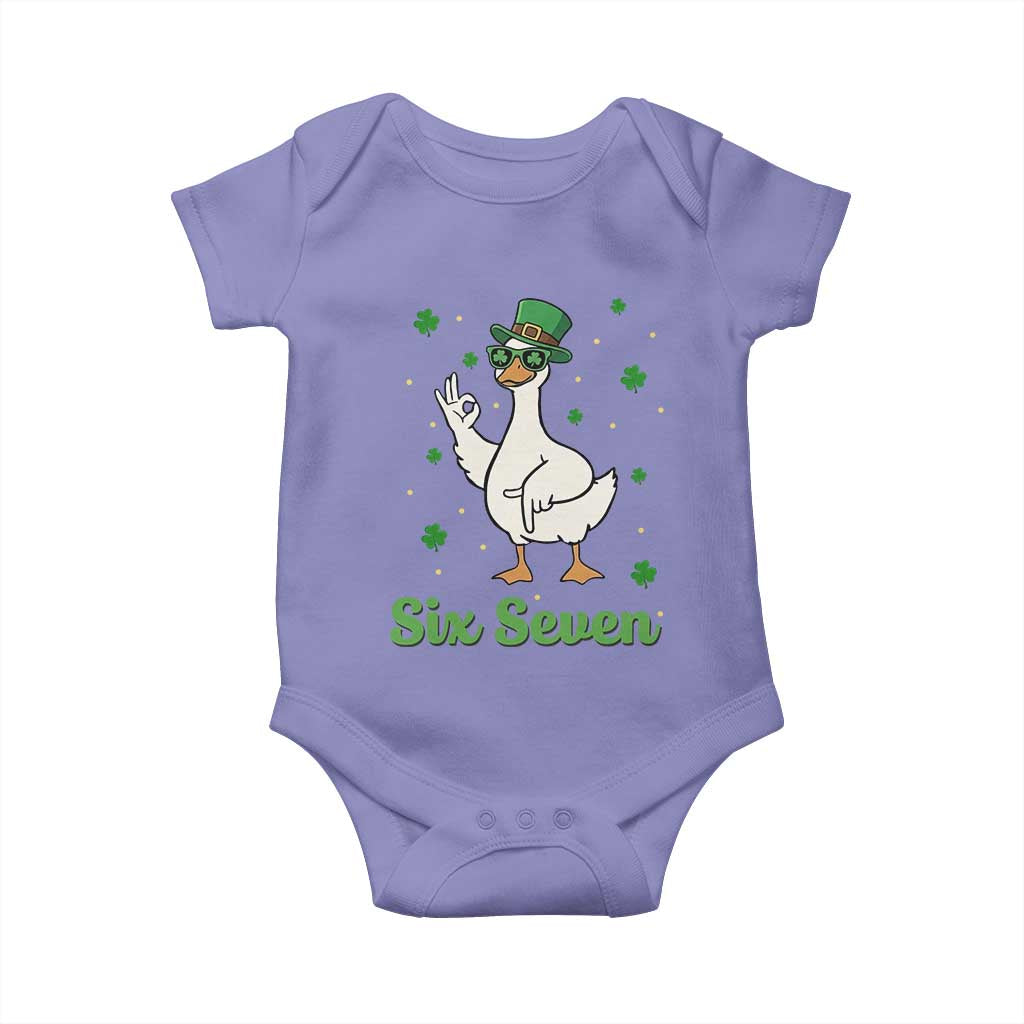 Lucky Goose Six Seven Meme Baby Onesie St Patricks Day TS12 Violet Print Your Wear