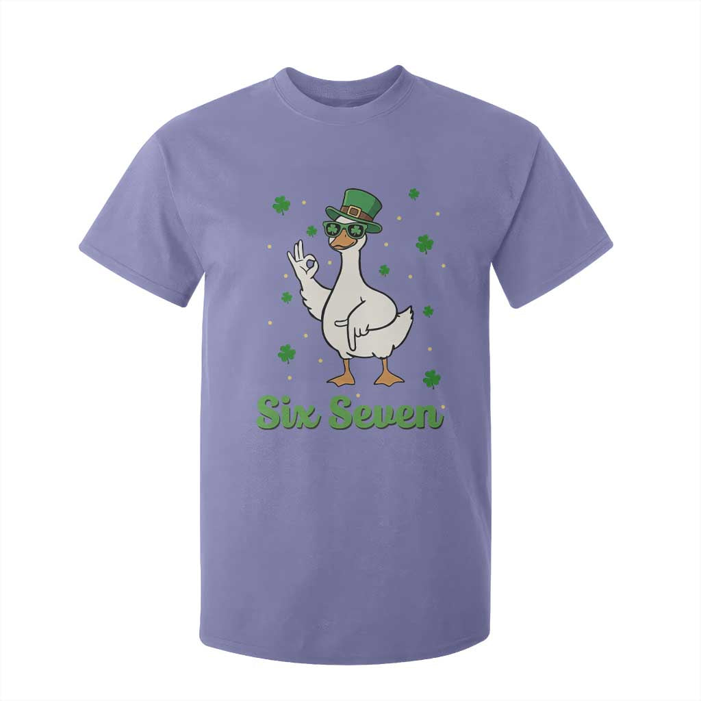 Lucky Goose Six Seven Meme T Shirt For Kid St Patricks Day TS12 Violet Print Your Wear