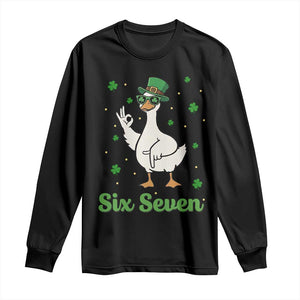 Lucky Goose Six Seven Meme Long Sleeve Shirt St Patricks Day TS12 Black Print Your Wear