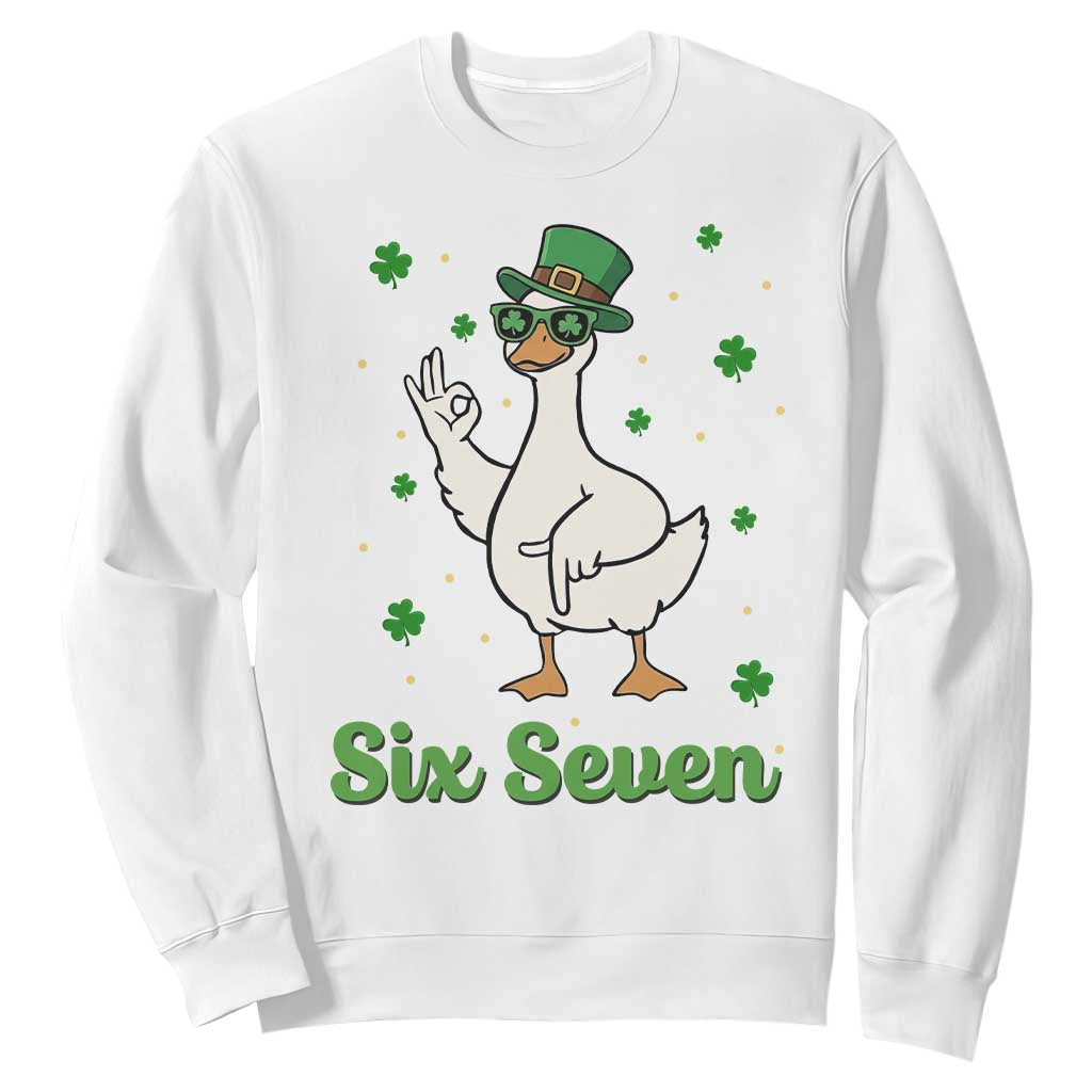 Lucky Goose Six Seven Meme Sweatshirt St Patricks Day TS12 White Print Your Wear
