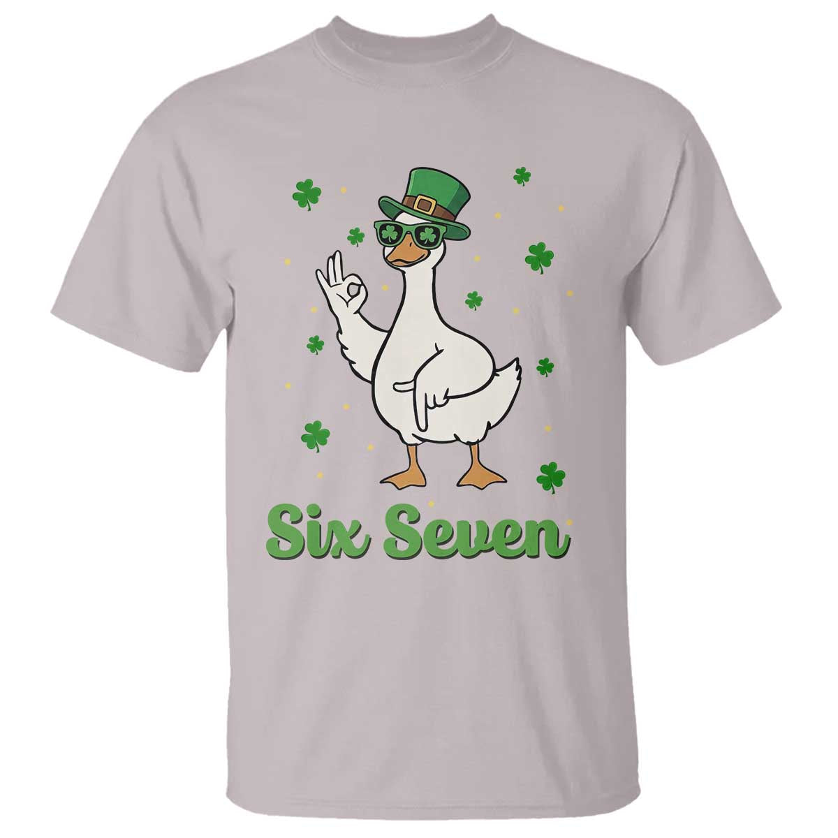Lucky Goose Six Seven Meme T Shirt St Patricks Day TS12 Ice Gray Print Your Wear