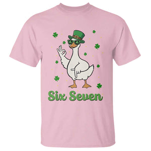 Lucky Goose Six Seven Meme T Shirt St Patricks Day TS12 Light Pink Print Your Wear