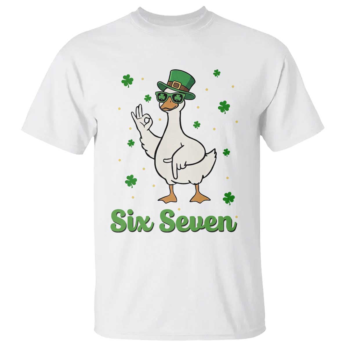 Lucky Goose Six Seven Meme T Shirt St Patricks Day TS12 White Print Your Wear