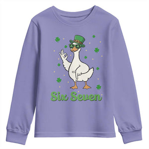 Lucky Goose Six Seven Meme Youth Sweatshirt St Patricks Day TS12 Violet Print Your Wear