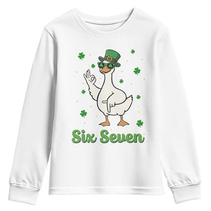 Lucky Goose Six Seven Meme Youth Sweatshirt St Patricks Day TS12 White Print Your Wear