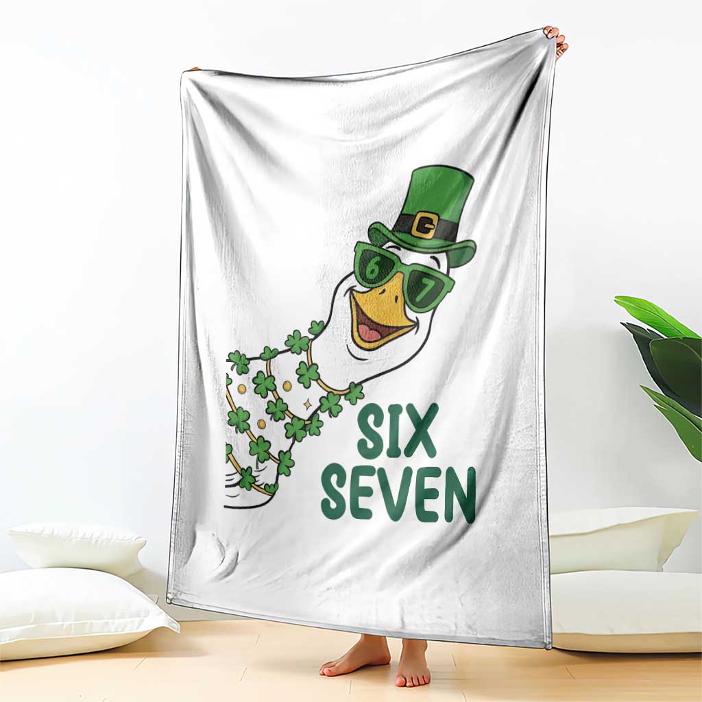 Chaotic Goose Six Seven Meme Throw Blanket Funny St Patricks Day Gift TS12 Print Your Wear