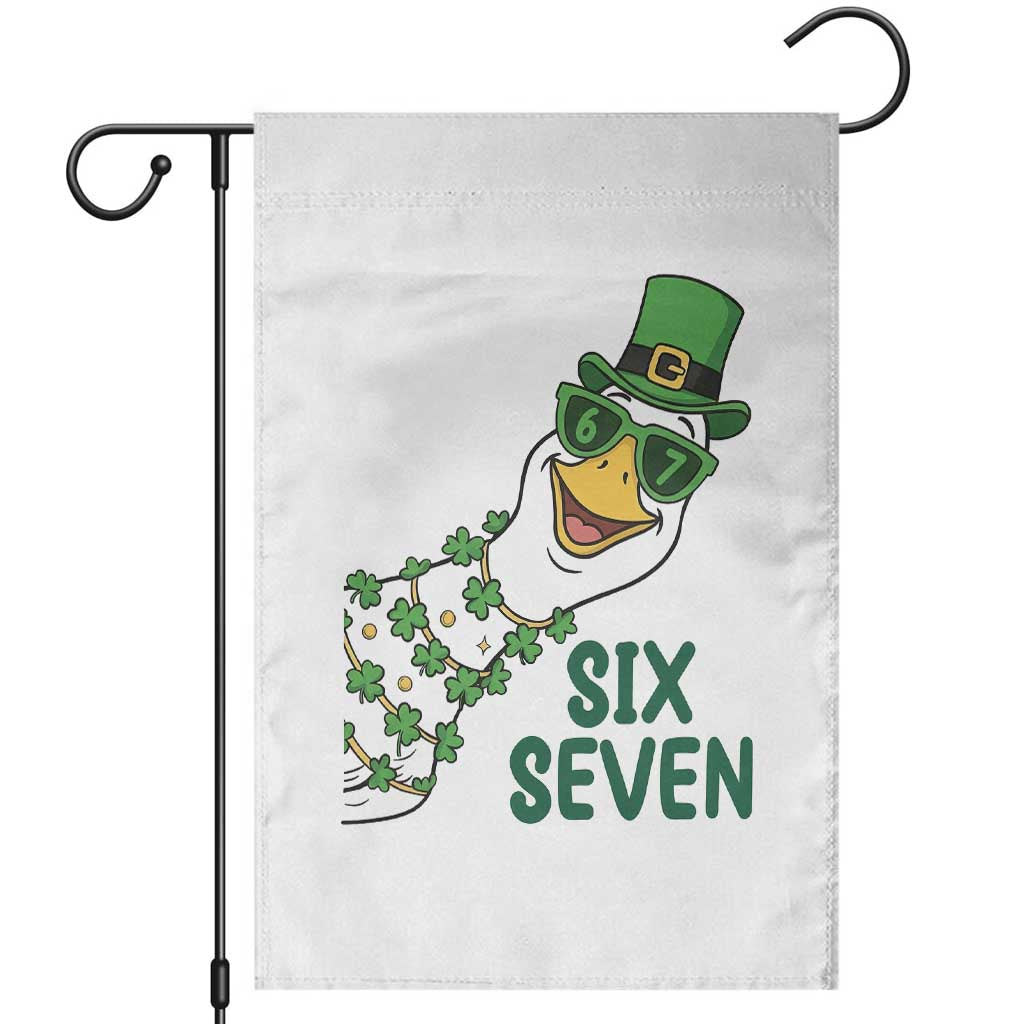 Chaotic Goose Six Seven Meme Garden Flag Funny St Patricks Day Gift TS12 White Print Your Wear