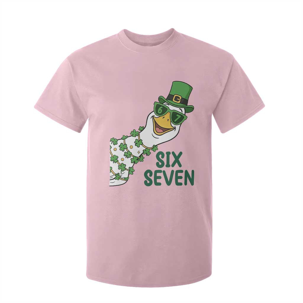 Chaotic Goose Six Seven Meme T Shirt For Kid Funny St Patricks Day Gift TS12 Light Pink Print Your Wear