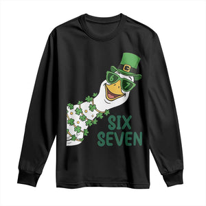 Chaotic Goose Six Seven Meme Long Sleeve Shirt Funny St Patricks Day Gift TS12 Black Print Your Wear