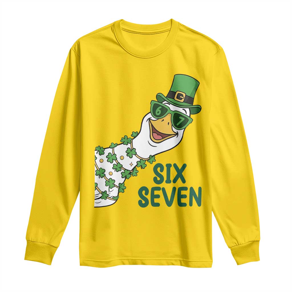 Chaotic Goose Six Seven Meme Long Sleeve Shirt Funny St Patricks Day Gift TS12 Daisy Print Your Wear