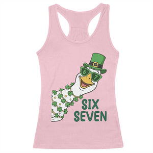 Chaotic Goose Six Seven Meme Racerback Tank Top Funny St Patricks Day Gift TS12 Light Pink Print Your Wear