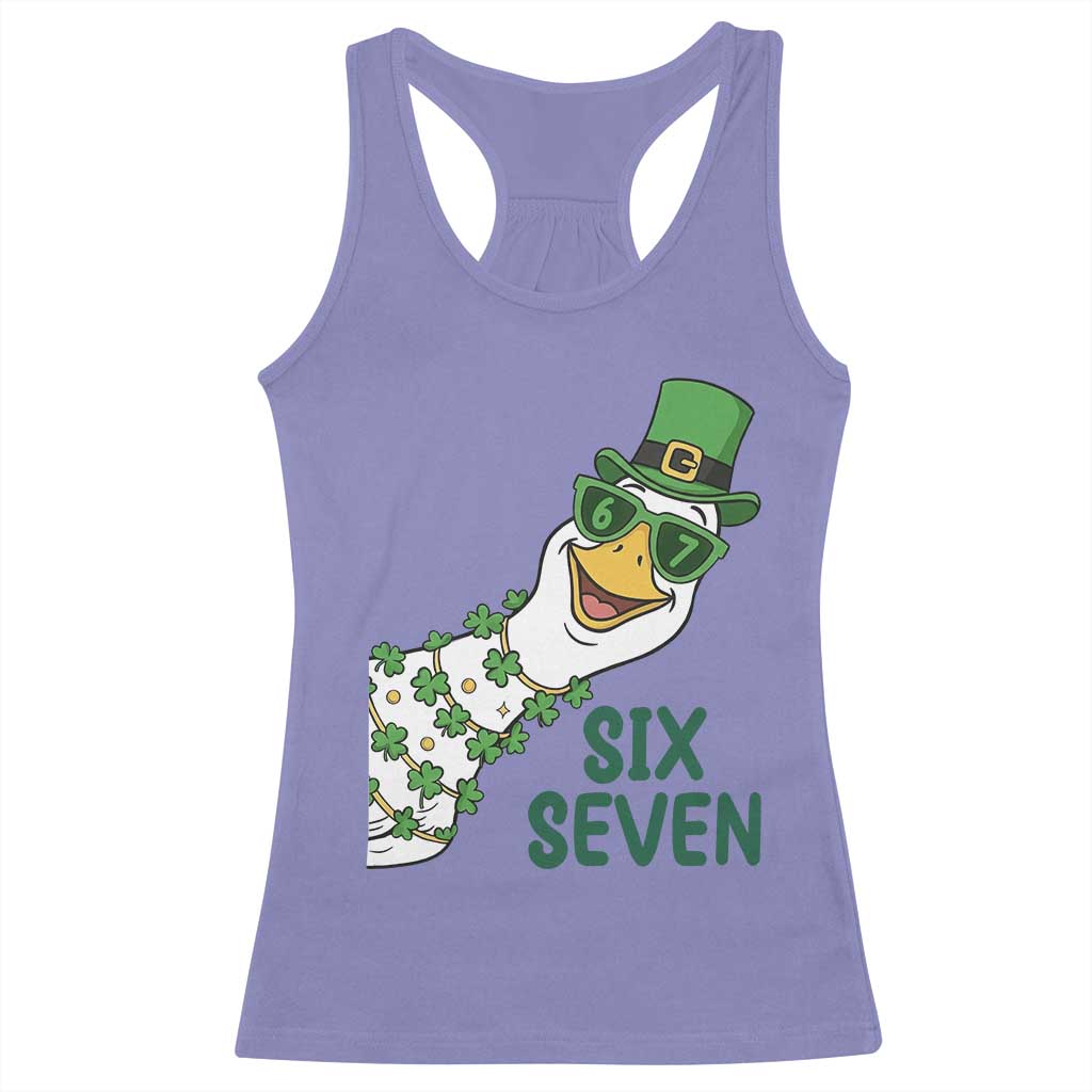 Chaotic Goose Six Seven Meme Racerback Tank Top Funny St Patricks Day Gift TS12 Violet Print Your Wear