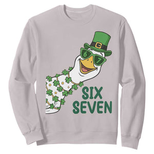 Chaotic Goose Six Seven Meme Sweatshirt Funny St Patricks Day Gift TS12 Ice Gray Print Your Wear