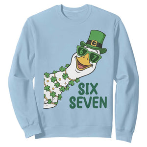Chaotic Goose Six Seven Meme Sweatshirt Funny St Patricks Day Gift TS12 Light Blue Print Your Wear