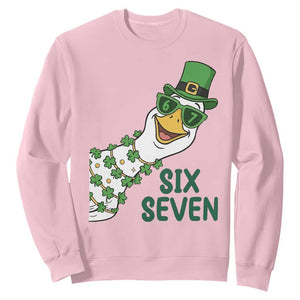 Chaotic Goose Six Seven Meme Sweatshirt Funny St Patricks Day Gift TS12 Light Pink Print Your Wear