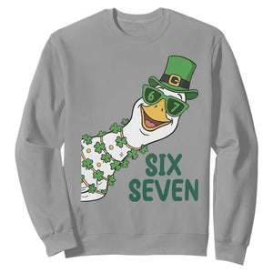 Chaotic Goose Six Seven Meme Sweatshirt Funny St Patricks Day Gift TS12 Sport Gray Print Your Wear