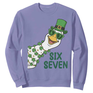 Chaotic Goose Six Seven Meme Sweatshirt Funny St Patricks Day Gift TS12 Violet Print Your Wear